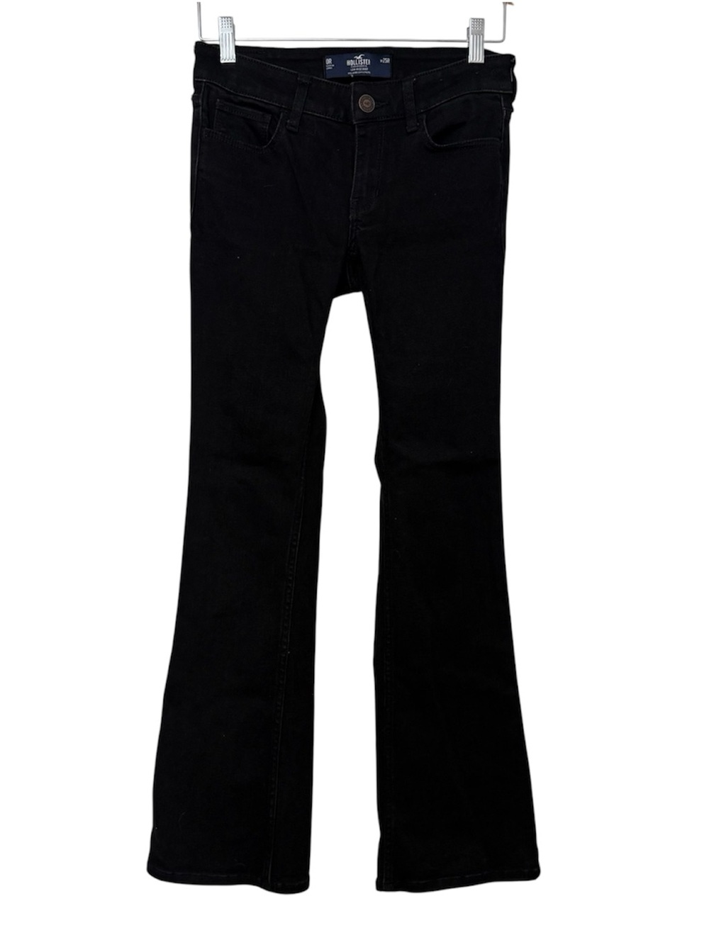 Hollister Low Rise Bootcut Jeans Super Stretch Womens 0R W25 Black Y2K Preppy